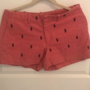 Ralph Lauren Red Shorts with Navy logo